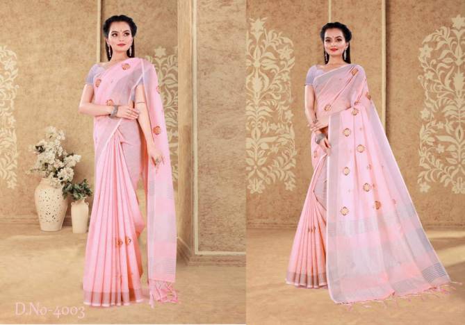Sangam Sneha Linen Festive Wear Designer Embroidery Latest Saree Collection